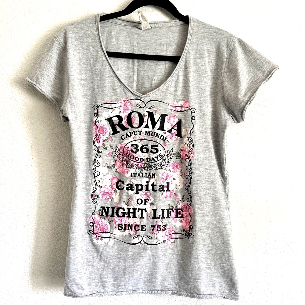 Roma, Graphic Tee, grey- JHK - XL